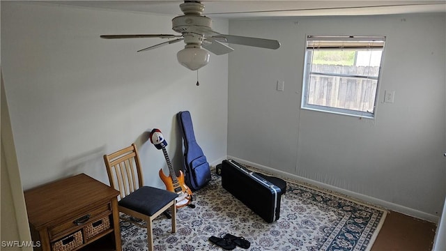 27625 Michigan St, Bonita Springs, FL 34135 - exercise room with ceiling fan and baseboards