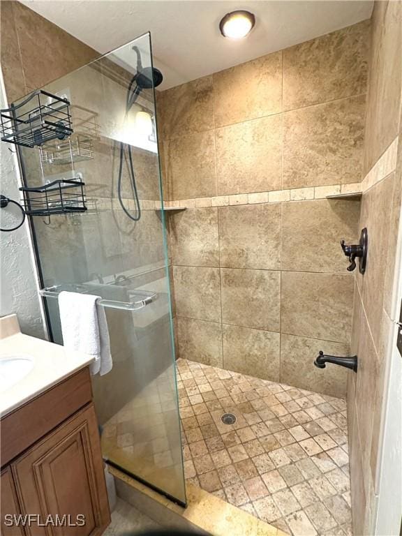 352 Paisley Ave, Lehigh Acres, FL 33974 - full bath with tiled shower and vanity
