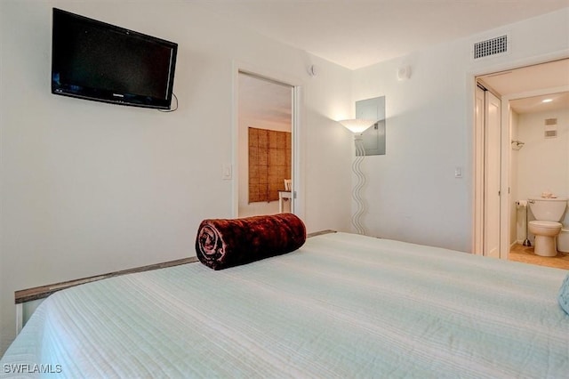 5000 Estero Blvd Unit 202, Fort Myers Beach, FL 33931 - bedroom with electric panel and ensuite bath