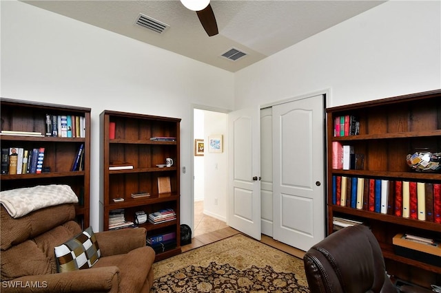 2842 Via Piazza Loop, Fort Myers, FL 33905 - home office featuring ceiling fan and light wood-type flooring