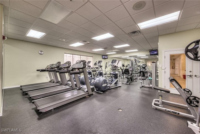 21360 Lancaster Run Unit 1514, Estero, FL 33928 - gym with a drop ceiling
