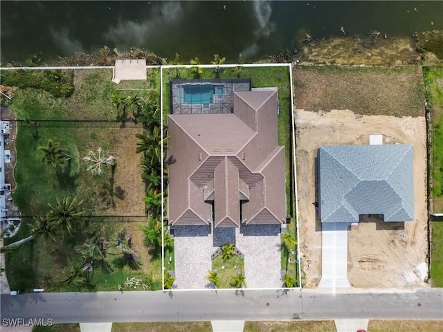 13 NW 14th Ave, Cape Coral, FL 33993 - view from above of property with property parcel outlined