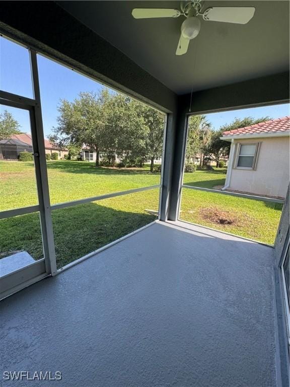 12635 Stone Tower Loop, Fort Myers, FL 33913 - unfurnished sunroom with ceiling fan