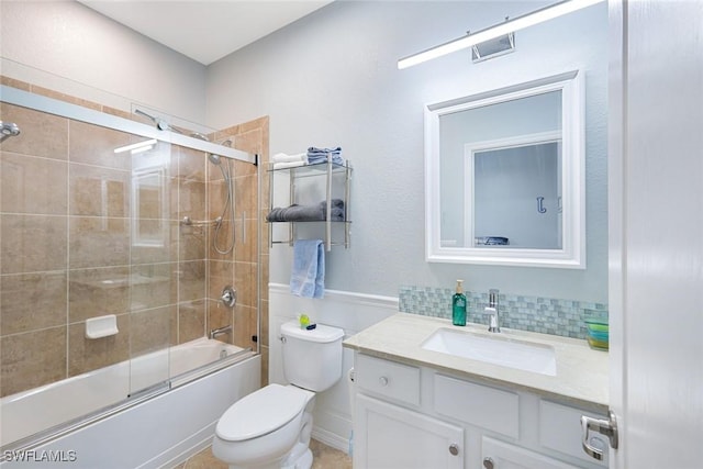 3147 Walnut Grove Ln, Alva, FL 33920 - full bathroom featuring toilet, vanity, and shower / bath combination with glass door