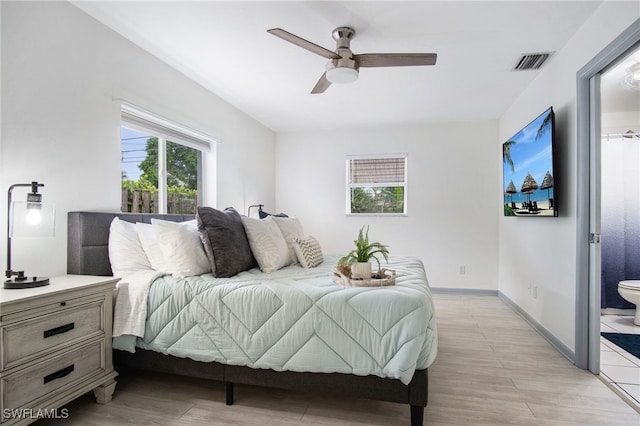 740 106th Ave N, Naples, FL 34108 - bedroom featuring light wood-style floors, ceiling fan, and baseboards