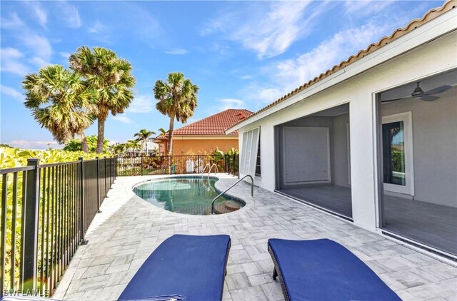 125 Donna Ct, Punta Gorda, FL 33950 - view of patio featuring fence and a ceiling fan