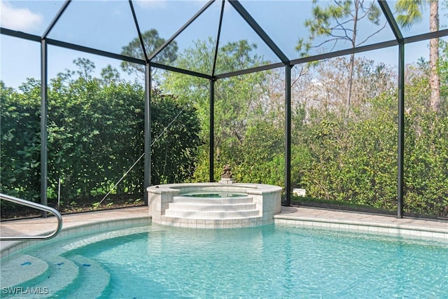 10986 Longwing Dr, Fort Myers, FL 33912 - view of pool with a lanai and a pool with connected hot tub