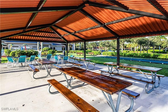 14183 Fall Creek Ct, Naples, FL 34114 - view of patio with a gazebo