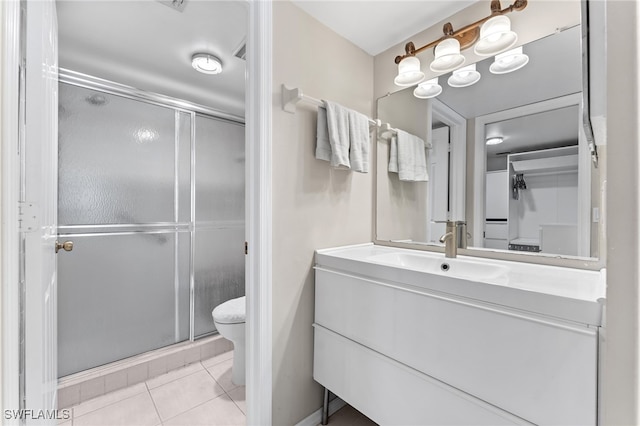 3001 Sandpiper Bay Cir Unit B103, Naples, FL 34112 - full bath featuring tile patterned flooring, a shower stall, toilet, and vanity