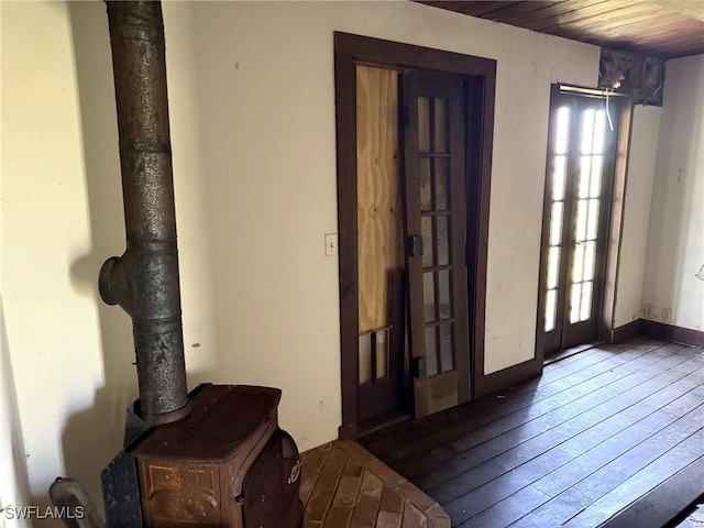 310 Pieces Of Eight, Captiva, FL 33924 - entryway with hardwood / wood-style flooring, wooden ceiling, and french doors