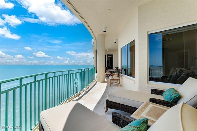 970 Cape Marco Dr Unit 2105, Marco Island, FL 34145 - balcony featuring a water view and an outdoor living space