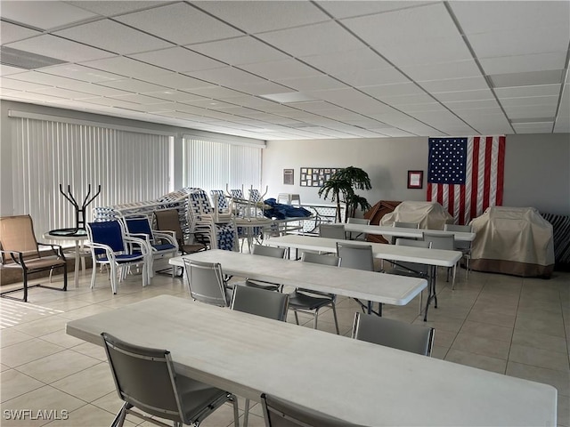 6184 Michelle Way Unit 123, Fort Myers, FL 33919 - dining area featuring light tile patterned flooring and a paneled ceiling