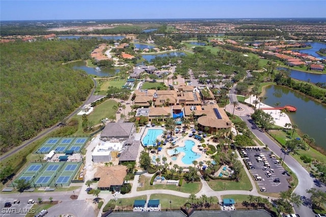 9327 Trieste Dr, Fort Myers, FL 33913 - aerial overview of property's location featuring a large body of water and a pool