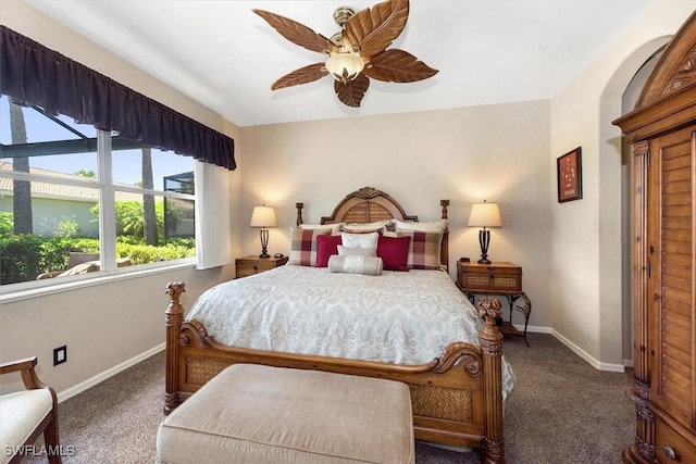 9327 Trieste Dr, Fort Myers, FL 33913 - carpeted bedroom featuring baseboards and ceiling fan