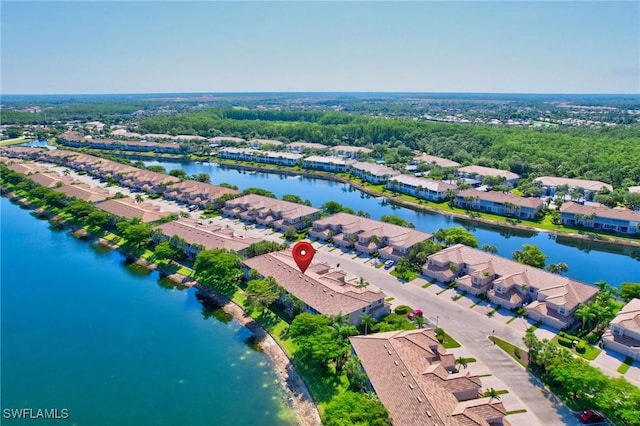 10020 Sky View Way Unit 905, Fort Myers, FL 33913 - aerial perspective of suburban area featuring a large body of water