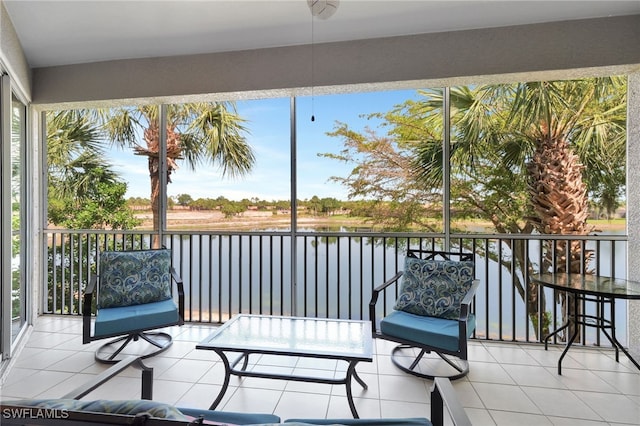 10020 Sky View Way Unit 905, Fort Myers, FL 33913 - sunroom with a water view