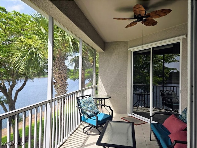 10020 Sky View Way Unit 905, Fort Myers, FL 33913 - balcony featuring a ceiling fan