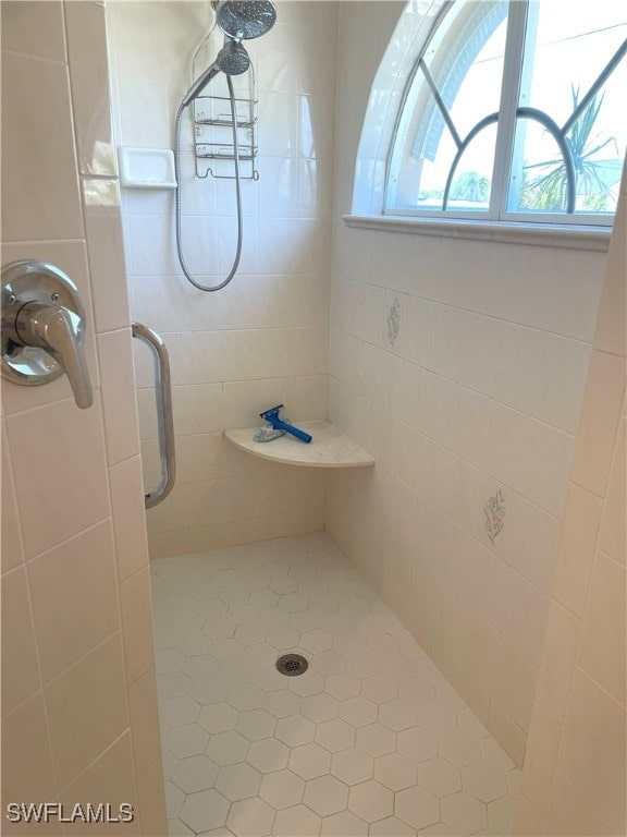 86 Pinehurst Pl, Rotonda West, FL 33947 - full bathroom featuring a stall shower and tile patterned flooring