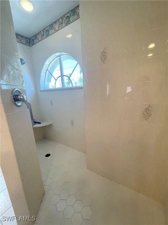 86 Pinehurst Pl, Rotonda West, FL 33947 - full bath featuring a walk in shower and tile patterned floors