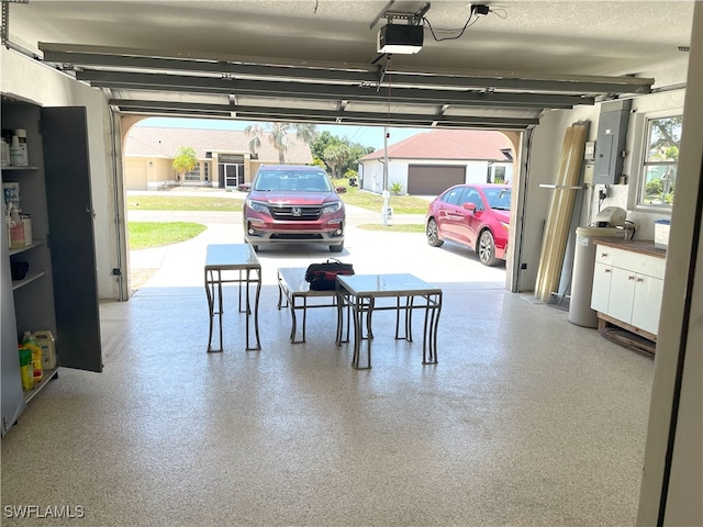 86 Pinehurst Pl, Rotonda West, FL 33947 - garage with a garage door opener and electric panel