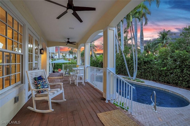 1550 Gordon Dr, Naples, FL 34102 - porch with ceiling fan
