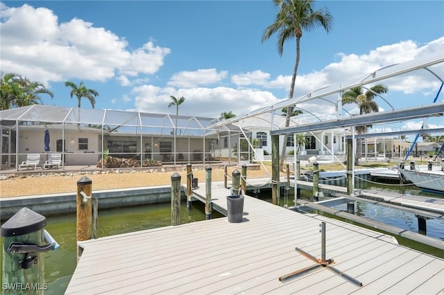 18195 Cutlass Dr, Fort Myers Beach, FL 33931 - dock area with a water view and boat lift