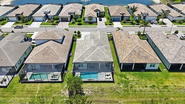 3652 Sapphire Cove Cir, Naples, FL 34114 - aerial perspective of suburban area featuring a pool area