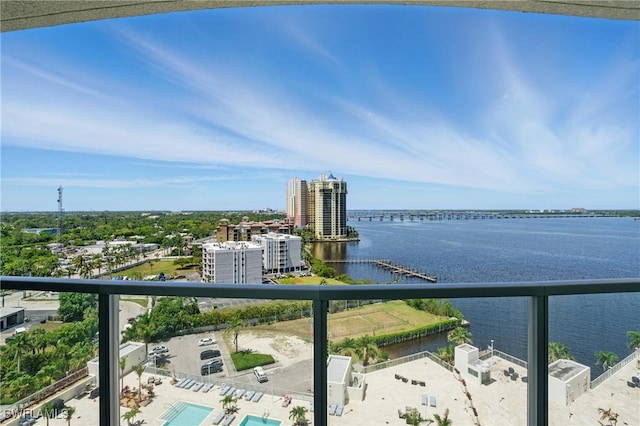 water view featuring nearby urban area