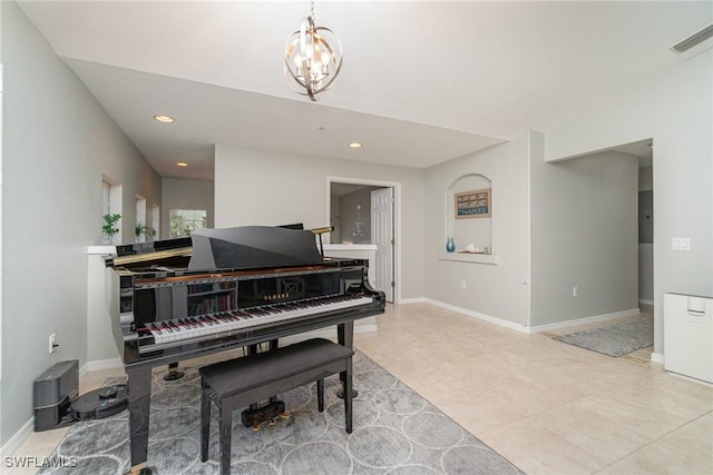 1430 Tiffany Ln Unit 2701, Naples, FL 34105 - living area with recessed lighting, a chandelier, and baseboards