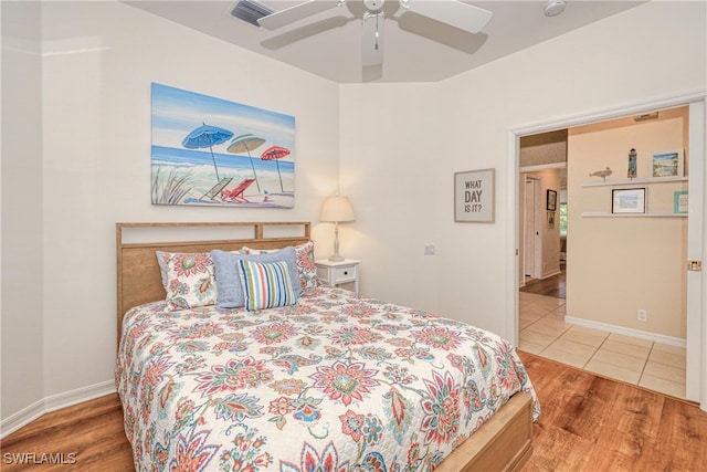 8804 Middlebrook Dr Unit 102, Fort Myers, FL 33908 - bedroom featuring wood finished floors, a ceiling fan, and baseboards