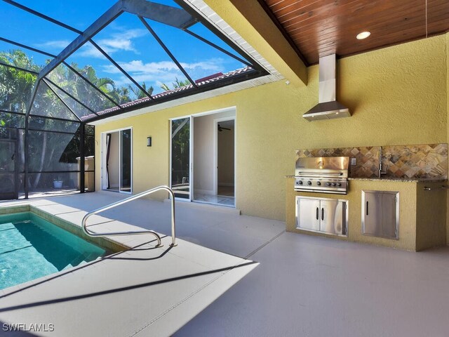 5667 Winkler Rd, Fort Myers, FL 33919 - swimming pool featuring a patio area and a lanai
