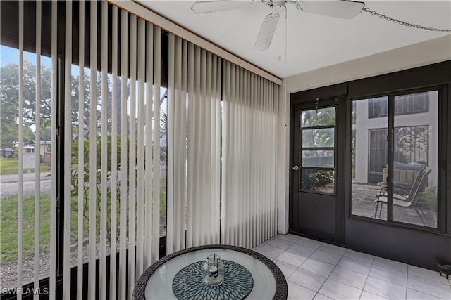 2100 Barkeley Ln Unit 1, Fort Myers, FL 33907 - unfurnished sunroom with ceiling fan