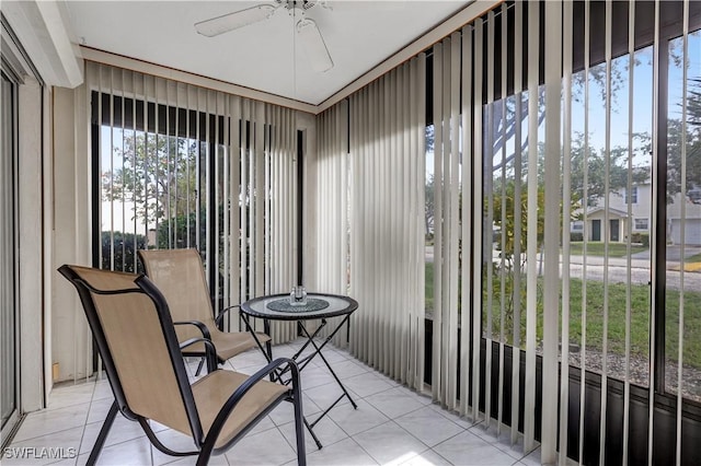 2100 Barkeley Ln Unit 1, Fort Myers, FL 33907 - sunroom featuring ceiling fan