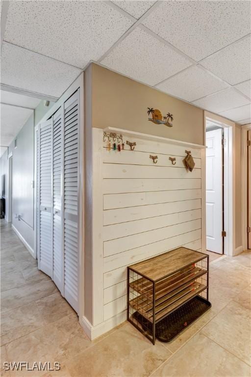 2100 Barkeley Ln Unit 1, Fort Myers, FL 33907 - hallway featuring a drop ceiling