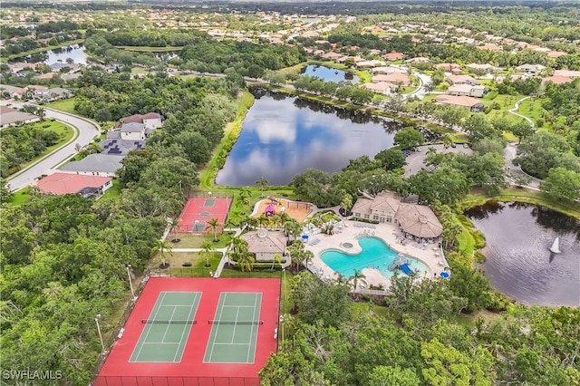 12642 Cara Cara Loop, Bradenton, FL 34212 - aerial view of residential area with a nearby body of water and a pool area