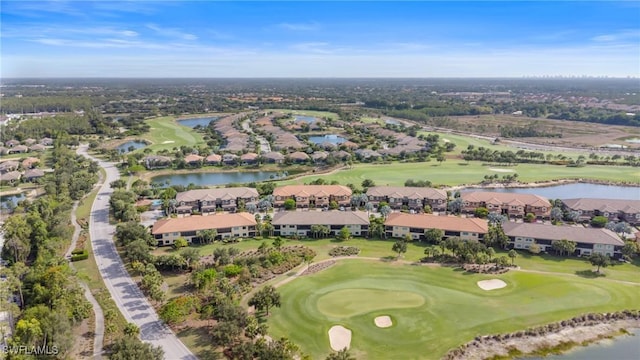 8761 Bellano Ct Unit 202, Naples, FL 34119 - aerial view of property and surrounding area featuring a golf club, a nearby body of water, and nearby suburban area