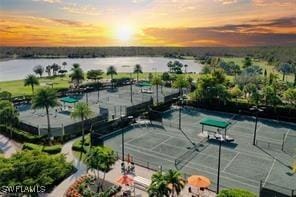 8761 Bellano Ct Unit 202, Naples, FL 34119 - aerial view at dusk of a water view