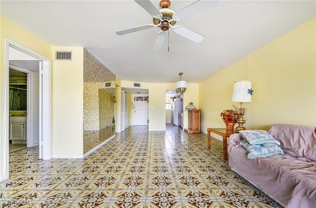 4900 Biscayne Dr Unit 14, Naples, FL 34112 - living area featuring baseboards and ceiling fan