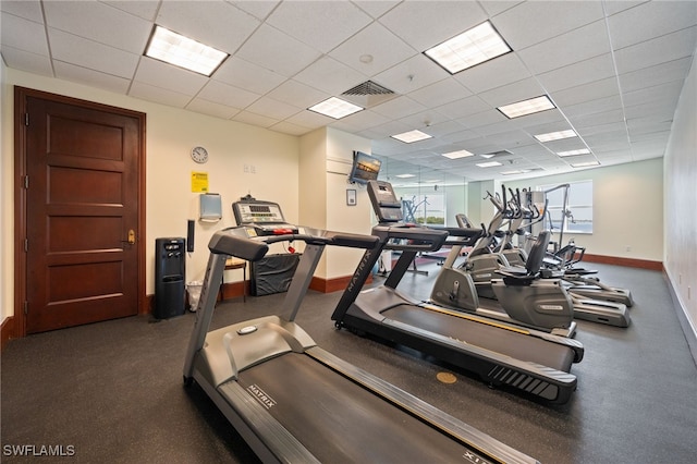 2797 1st St Unit 803, Fort Myers, FL 33916 - exercise room featuring baseboards and a drop ceiling