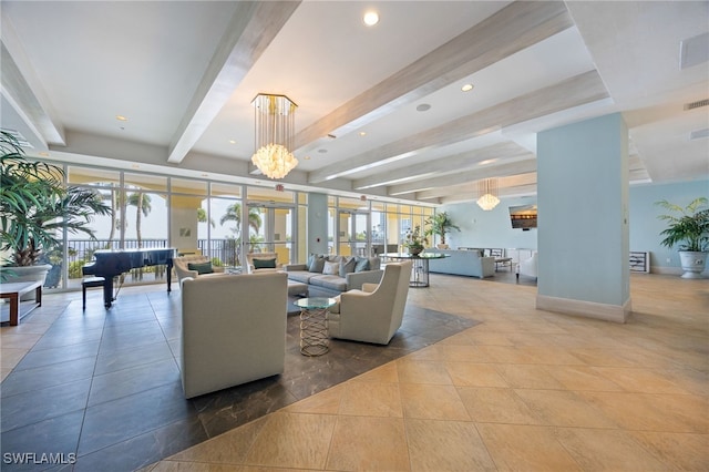 2797 1st St Unit 803, Fort Myers, FL 33916 - community lobby with beamed ceiling