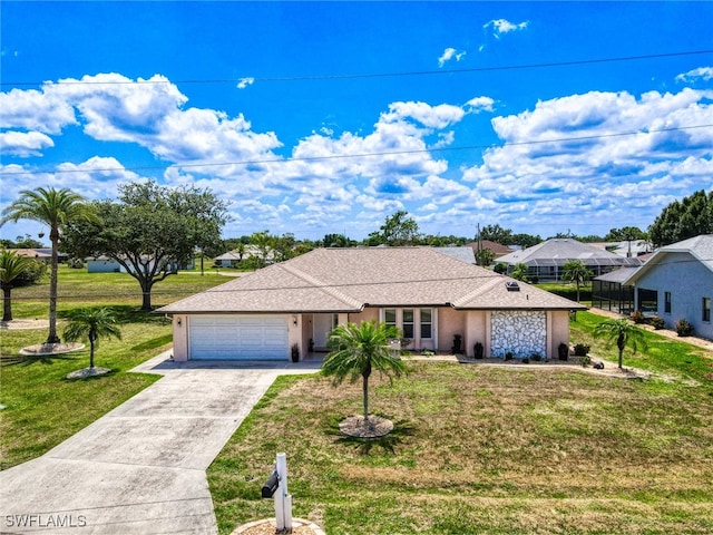 25379 Paladin Ln, Punta Gorda, FL 33983 - single story home with an attached garage, a front yard, and concrete driveway