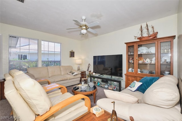 3350 Alouette Cir Unit 1, Fort Myers, FL 33907 - living area featuring a ceiling fan