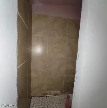 bathroom with tiled shower