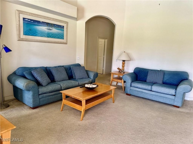 28171 L Burton Fletcher Ct, Bonita Springs, FL 34135 - carpeted living area featuring arched walkways