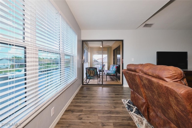 1124 SW 48th Ter Unit 208, Cape Coral, FL 33914 - living room with dark wood-type flooring and baseboards