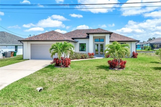 1409 SW 24th St, Cape Coral, FL 33991 - view of front of home featuring french doors, stucco siding, driveway, and a garage