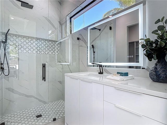 857 95th Ave N, Naples, FL 34108 - full bathroom featuring a marble finish shower and vanity