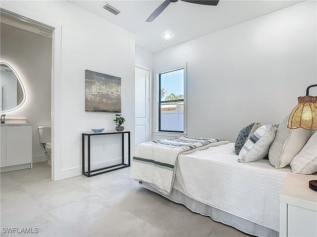 857 95th Ave N, Naples, FL 34108 - bedroom with a ceiling fan and ensuite bath