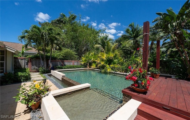 2535 River Reach Dr, Naples, FL 34104 - view of pool with a wooden deck
