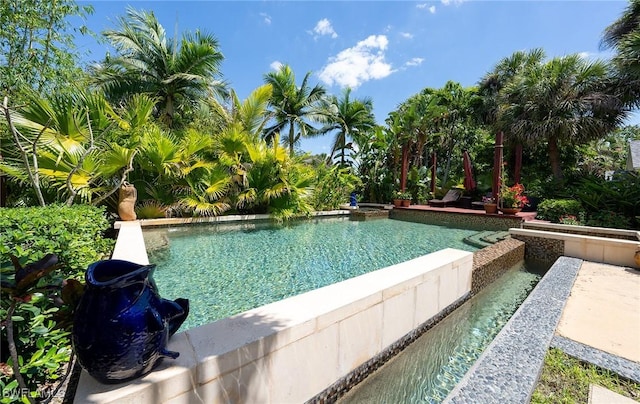 2535 River Reach Dr, Naples, FL 34104 - view of pool with an infinity pool